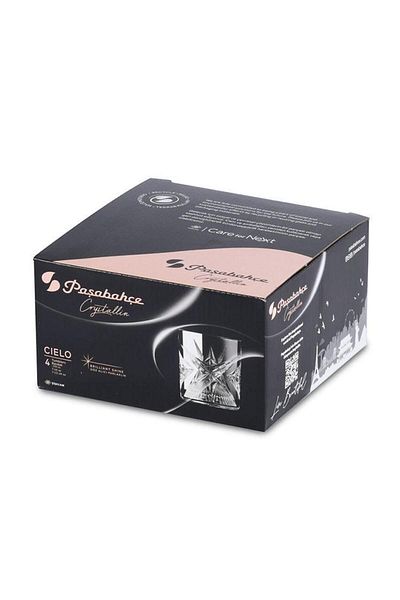 Paşabahçe 68484 Cielo 350 cc 4-Piece Whiskey Glass Set