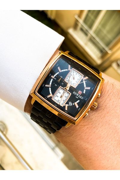 Reward Square Steel All Functions Active Men's Wrist Watch