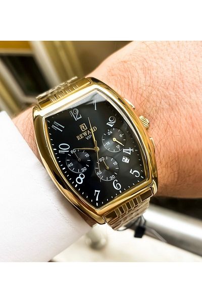Reward Original Gold Men's Wristwatch + Wristband Combination
