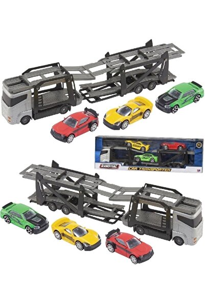 OYUNCAKSAHİLİ Metal Tır 3 Adet Araçlar Taşıyıcı 2 Katlı Koleksiyon Diecast De...