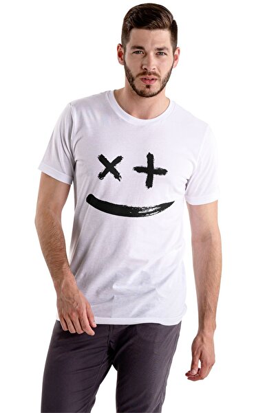 Butik Smile Face Face T-Shirt Λευκό Unisex Tshirt