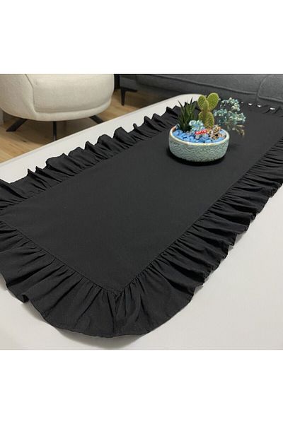 LILYUM Bumbac Poliester Volanat Runner 40x110 Cm