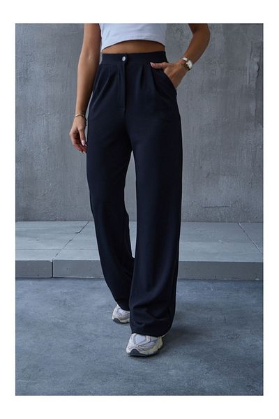 Elif Özbey Butik Palazzo Trousers - Black Lycra Cut