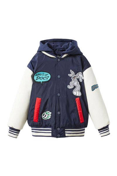 GAistKids Яке за колеж с качулка и щампа на Бъгс Бъни