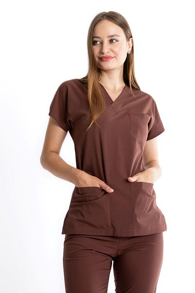 Uçak Medikal Cacao U-flex Lycra Single Top