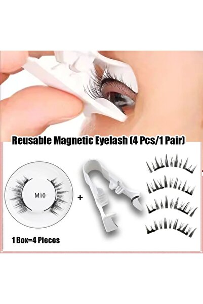 Mini Manhattan Design Doğal Görünüm 3d Yapıştırıcısız Mıknatıslı Takma Manyetik Kirpik Seti M06 (APARATIYLA BİRLİKTE)