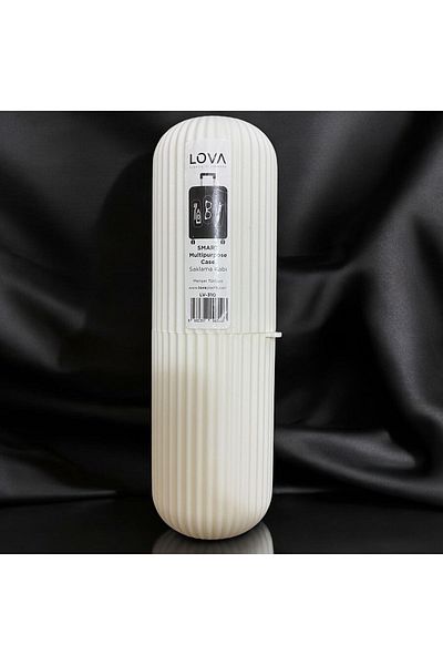 Lova White Toothbrush, Toothpaste Travel Storage Container Multi-Purpose Organizer