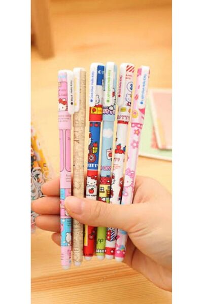 çilek hediyelik 6'lı hello kitty jel kalem