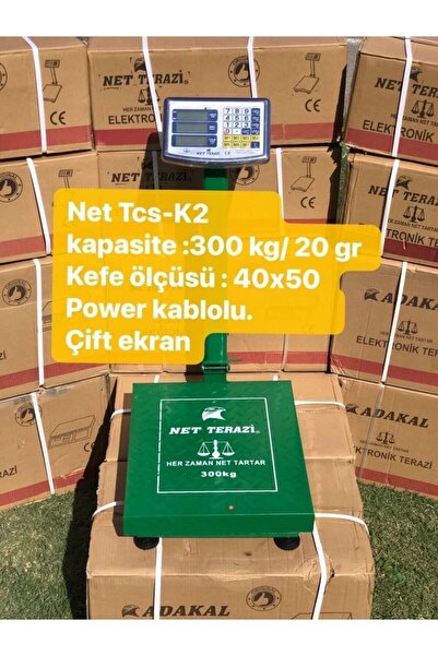 NET Terazi Tcs-K2 Net 300Kg 20Gr Sipersiz Terazi Net Ölçüsü 40x50 Manav Terazisi