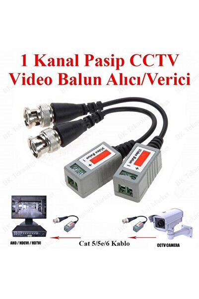BK Teknoloji Cctv Kamera Video Balun 1 Kanal Pasif Video Alıcı/verici