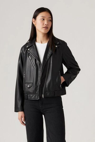Levi's Kendal Moto Black Jacket Coat - A9373-0000