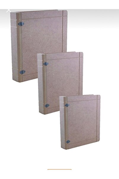 Güllü Ahşap Ahşap Kitap Kutu 3 Lü Set Dekoratif Boyanabilir(30X23CM-24X18 CM-...