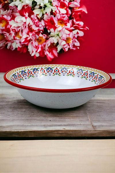 İnci Emaye 32 No 3.5 Liter Enamel Basin Whisk and Mixing BowlDough BasinFruit PotDowryLarge Bowl