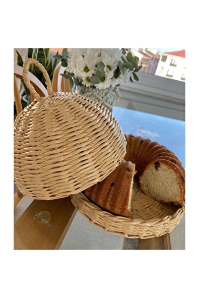 afralya home Wicker/Bamboo Cake Pan/Bohemian Rustic Kitchen Decoration/Wicker Presentation Holder
