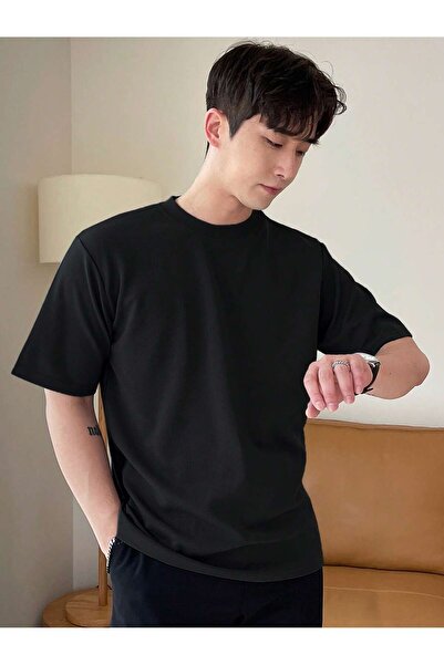 EYAX MODA Erkek Basic Bisiklet Yaka T-shirt