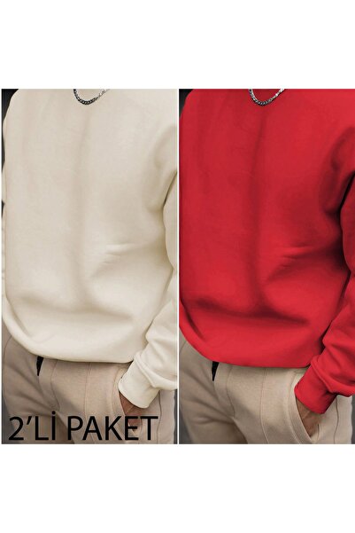 MODAVİBE Σετ 2 τεμαχίων Ανδρικά και Γυναικεία Φούτερ Oversize Άνετα - Με λαιμ...