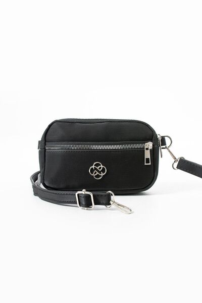 Rosmod Mini geantă neagră pentru femei - cu trei buzunare, pentru umăr și mână