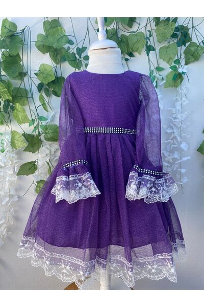 Butik Simli Tül Elbise