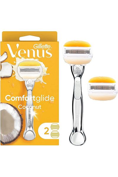 Gillette Venus Comfortglide Coconut Scent Plus Olay Women's Razor Handle + 2 Blade Refills