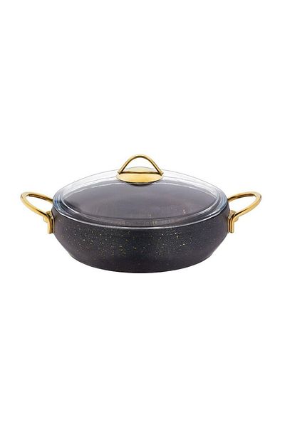 Özkent Granite Non-Flammable Non-Stick Easy Cleaning 28 Cm Short Crock Pot