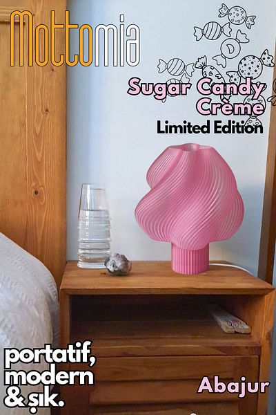 mottomia Sugar Candy Creme - Modern and Minimalist Decorative Lampshade, Wired Night and Table Lamp - Limited Edition