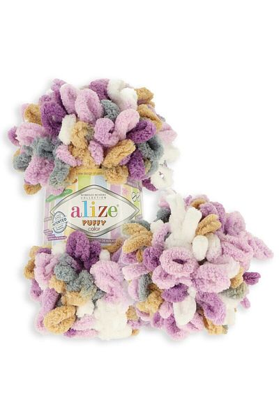 Alize Puffy Color Hand Knitting Yarn 5 Pack 100 gr 9 mt Finger Knitting Yarn