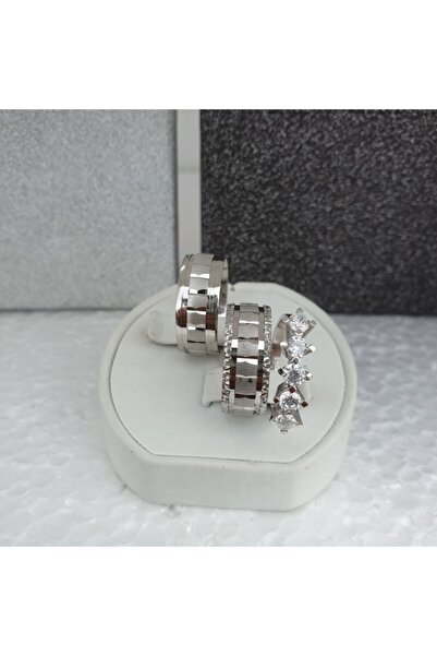 Gri Gümüş 925 Ayar Papaz Bombe Modeli Gümüş Alyans