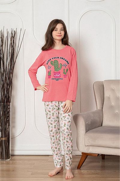 Farya Home Set de pijamale pentru fete cu mânecă lungă din bumbac Faryakids