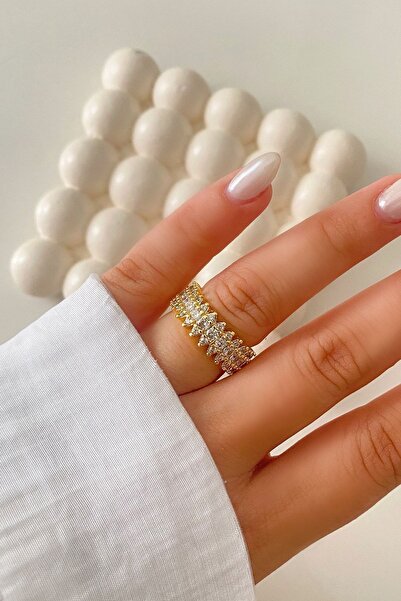 Ressia Zirkon Taşlı Ayarlanabilir Çelik Yüzük