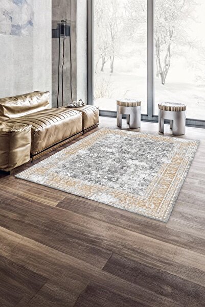 Resmiro Dijital Baskılı Eskitme  Desenli  Makinada Yıkanabilir Salon ve Yollu...