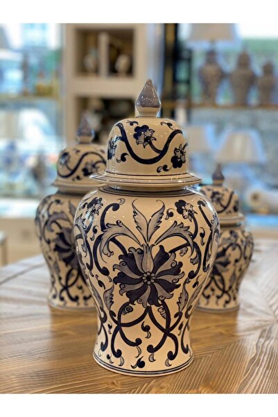 Dekordan House Bleu Blanc Küp