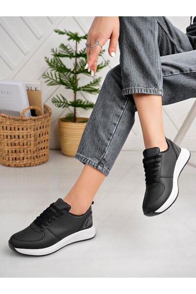 AlbiShoes Unisex Kışlık Mevsimlik Sneaker Rahat Taban Günlük Kadın Erkek Cilt Sneaker Spor Ayakkabı
