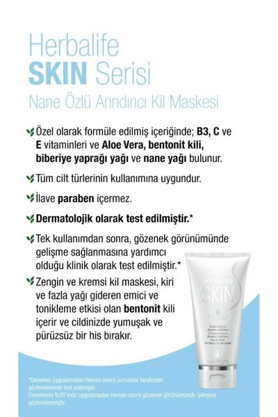 Herbalife Nane Özlü Arındırıcı Kil Maskesi_120 ml