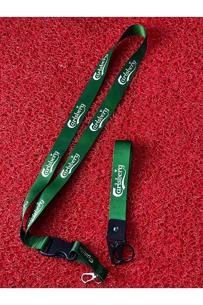 CEBECİOTO Carlsberg Quality Auto-Moto Accessory String Set - Cloth Keychain and Neck Strap