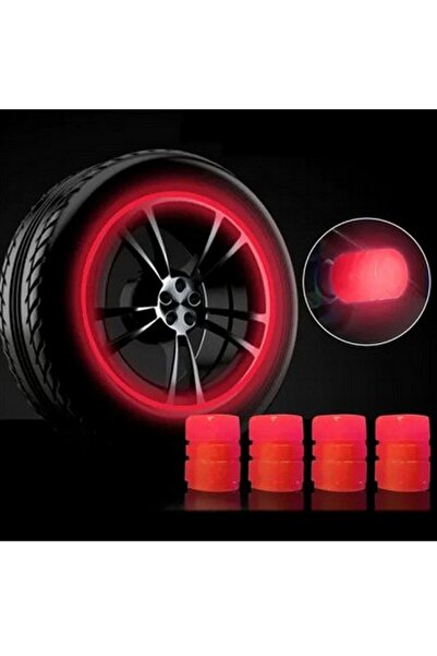 BarkoFix 4 Adet Sibop Kapağı Fosforlu Floresan Led Pilsiz Araba Motorsiklet B...