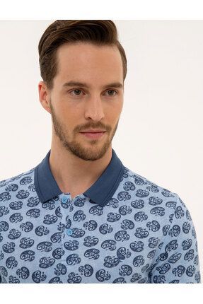 Pierre Cardin Mavi Slim Fit Bask l Polo Yaka Ti ort 50220880 VR036 Fiyat Yorumlar Trendyol
