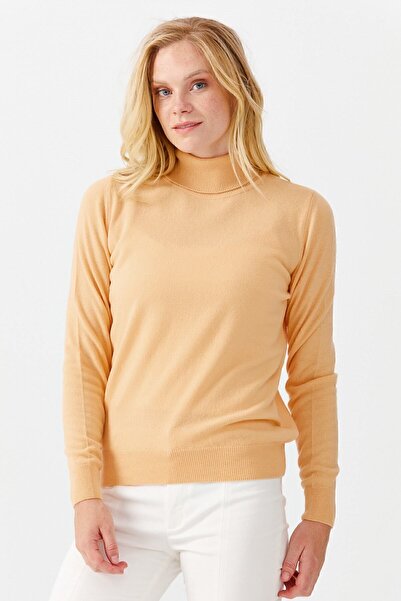 Desen Triko Bluză clasică cu gât roșu pentru femei K.içi