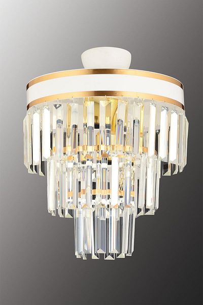 KUZEY AYDINLATMA Çağla 3-Layer White Gold Gilt 30 Lux Chandelier