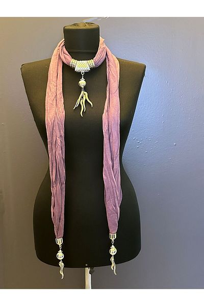 Gönülden Tasarım Accesoriu pentru colier și eșarfă cu lanțuri de picături de apă violet de 170 cm