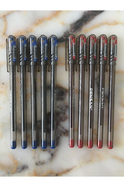 Pensan MyTech 0.7mm Ballpoint Pen 5 Blue - 5 Black - 5 Red (15 Pieces)