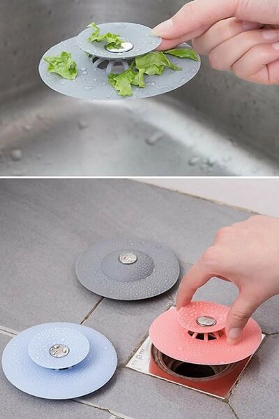 Genel Markalar 2 Adet 2 Kademeli Dokunmatik Lavabo Tıkacı Silikon Lavabo Gider Tıpası