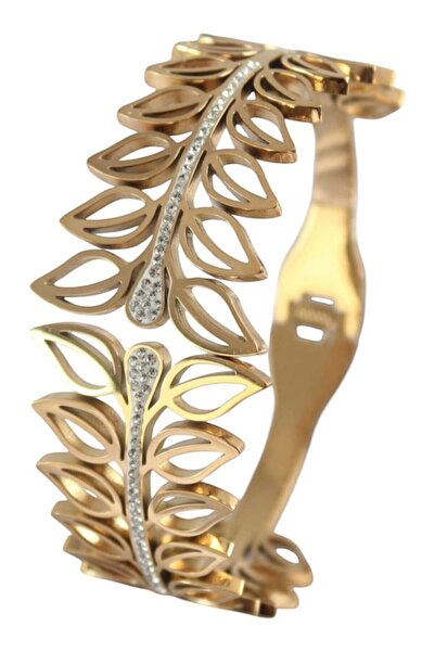 CC Design Zirkon Taşlı Detay Yaprak Model Kadın Kelepçe