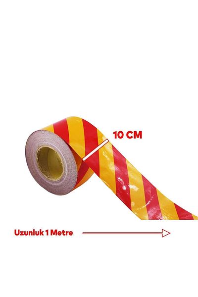 Badem10 Yellow Red 10 Cm 1 Meter Adhesive Highlighter Reflective Strip Tape Warning Tape