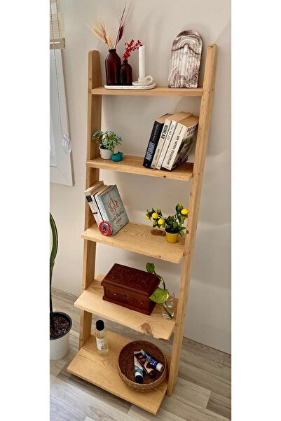 evbiziz Ahşap Merdiven Kitaplık Raf