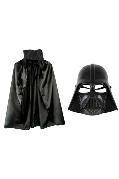 TOYFEST Star Wars Uzay Yolu Şavaşları Pelerinli Maskeli Darth Vader Çocuk Kostümü (7 - 14 YAŞ ARASI) - 90 Cm