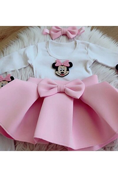 Kokosh kidss Kız Çocuk pembe etekli doğum günü Seti