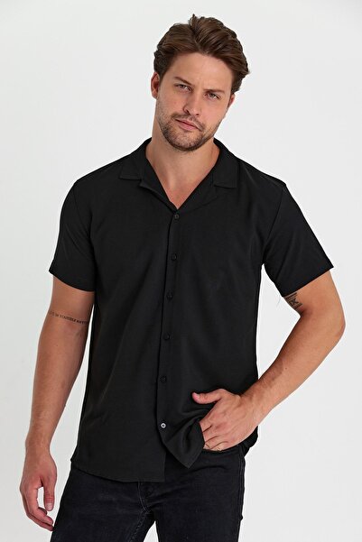 MİRMARONİ Чоловіча оверсайз літня сорочка з коротким рукавом, візерунком пилу, віскоза