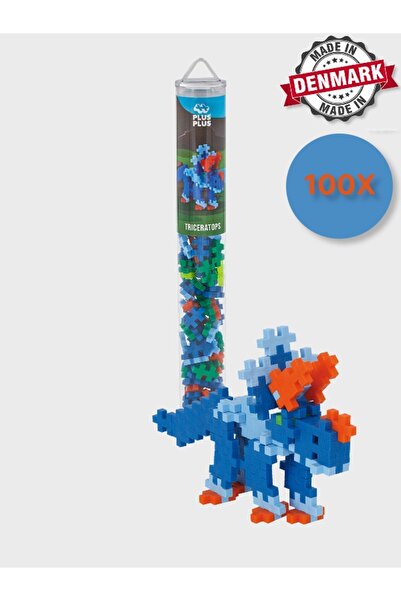 TOYFEST Plus - Plus Minecraft Temalı Silindir Kutuda Lego Triceratops Yapı Oyuncağı ( 100 Parça ) 4094