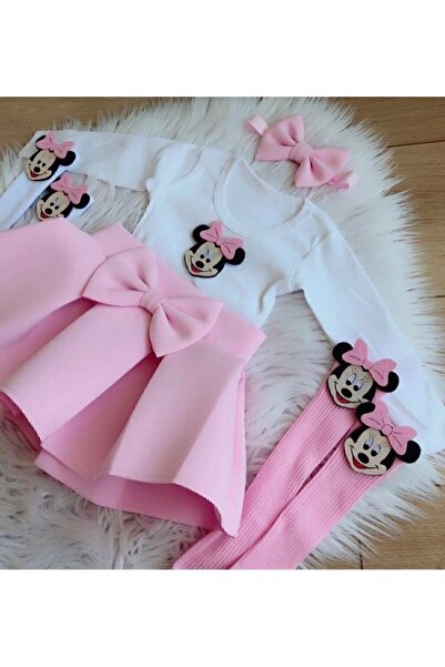 Kokosh kidss Kız Çocuk pembe etekli doğum günü Seti