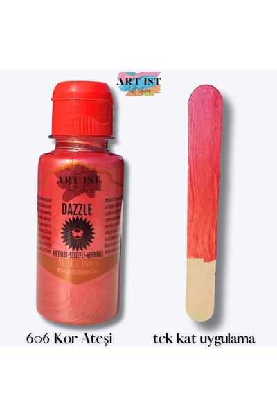ART IST DAZZLE Metalik Sedefli ve Vernikli Boya 12'li Set + 2 Taş Vernik